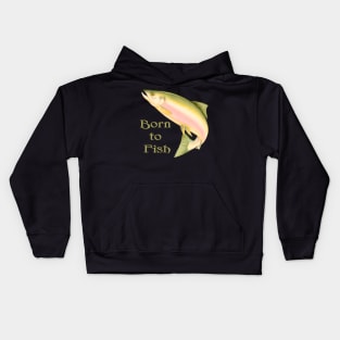 Born to Fish Leaping Salmon Kids Hoodie